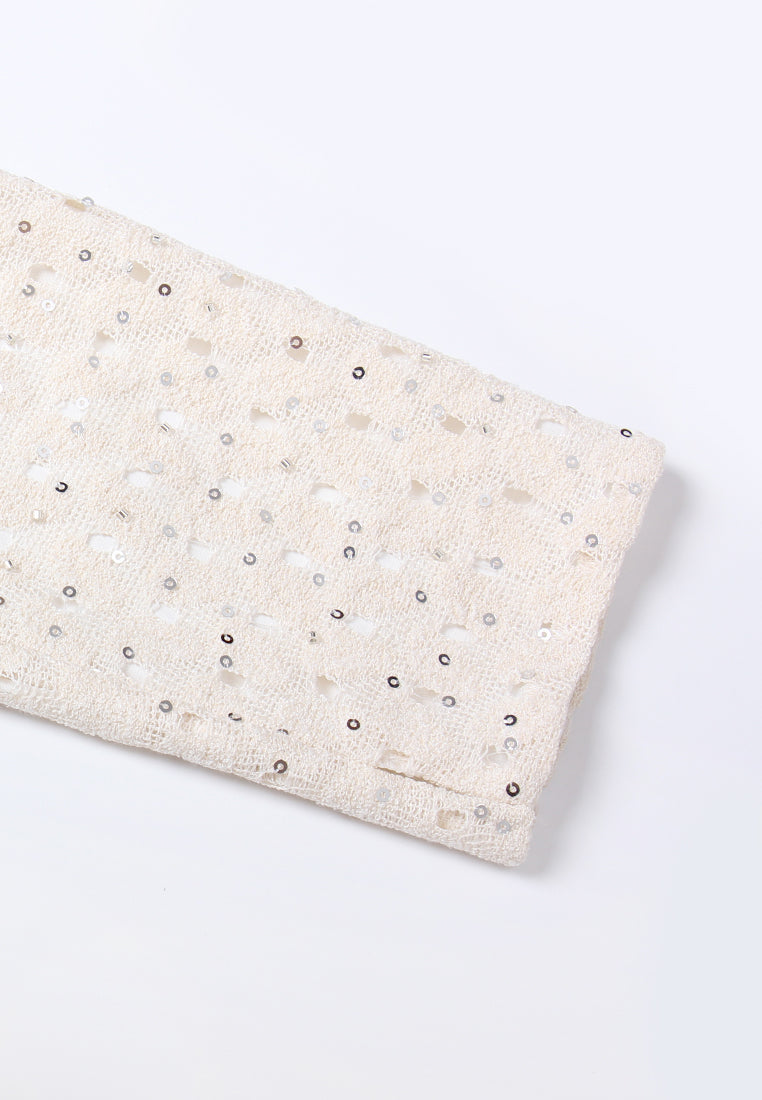 Embellished Bow Sequin Blouse