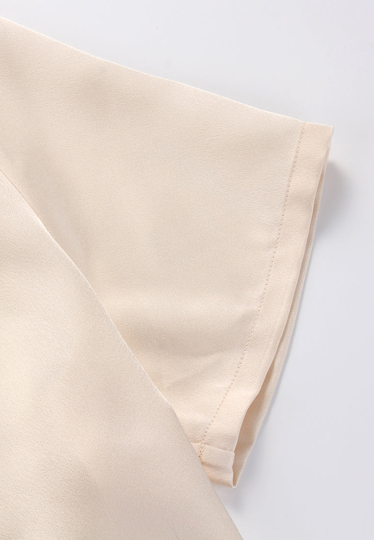 Silk Crepe Satin Embellished Blouse