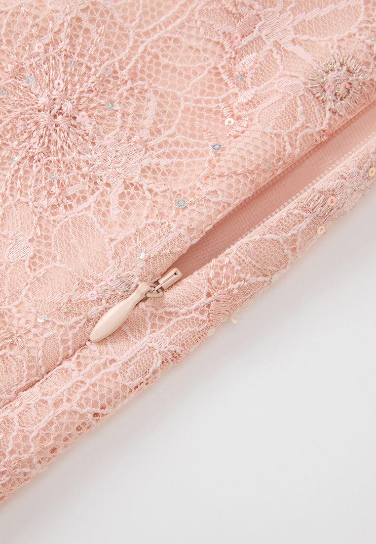 Sequin-detail Fishtail Lace Skirt