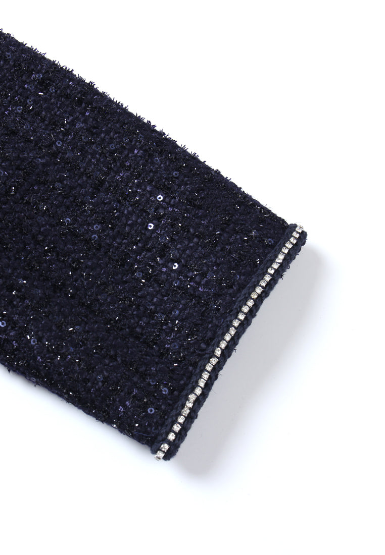 Noir Pailleté Bow Jacket