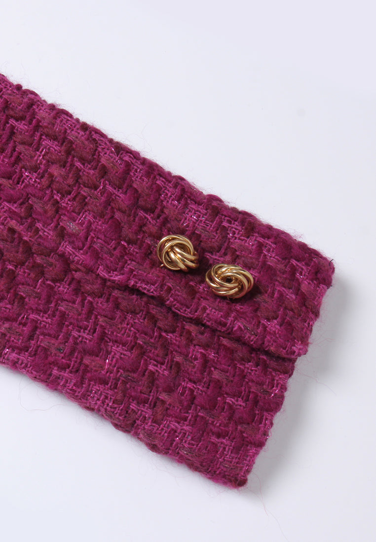 Checked fringed tweed jacket