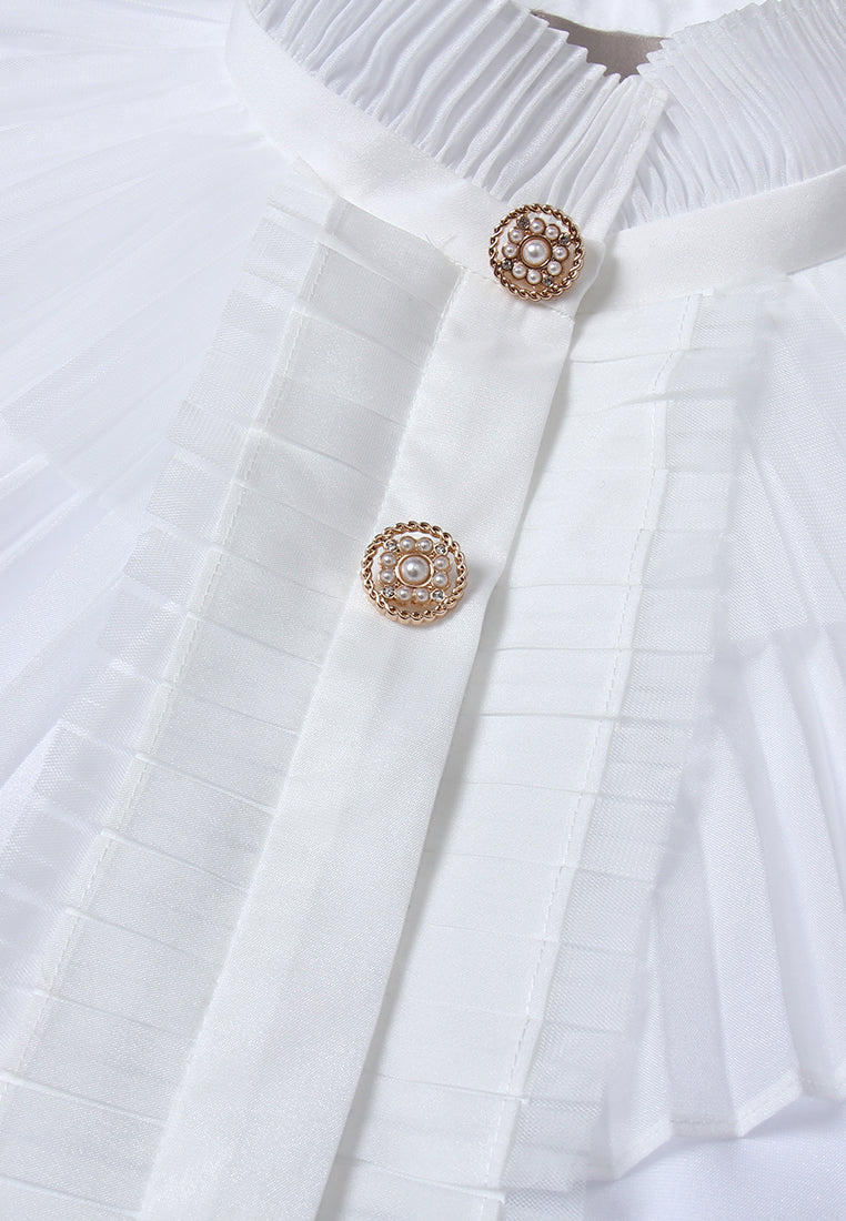 Valeria Pleated Collar Blouse