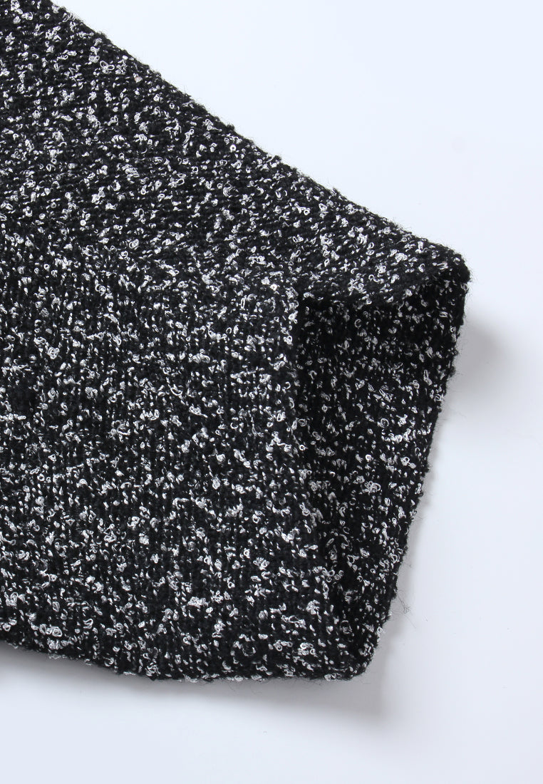 Speckle Texture Cropped Blouse