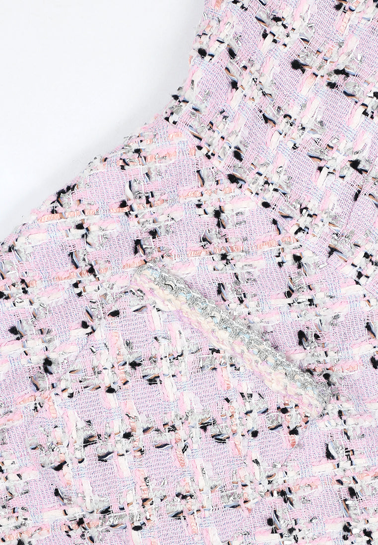 Rose Tweed Carreau Doré Dress