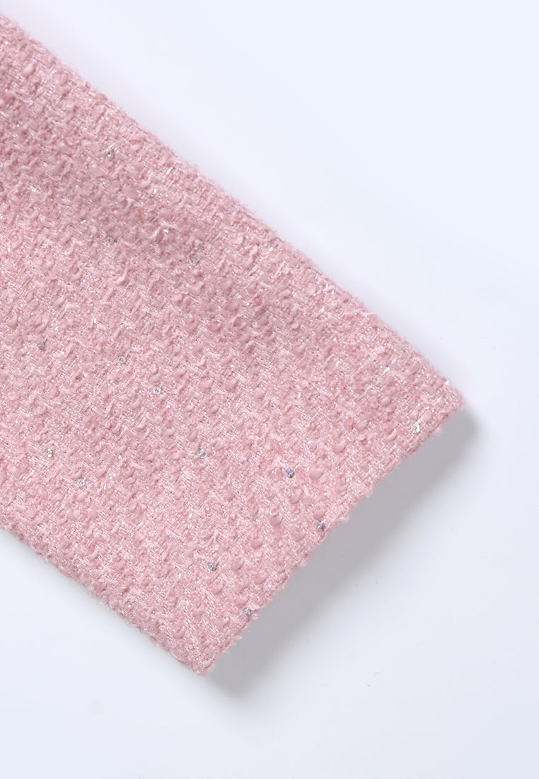 Éclat Bijou Belted Tweed Dress