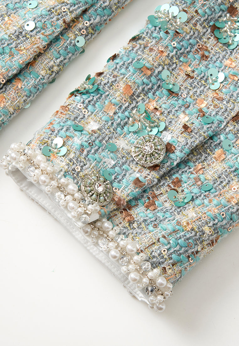 Panelled Pearl-trim Jacket