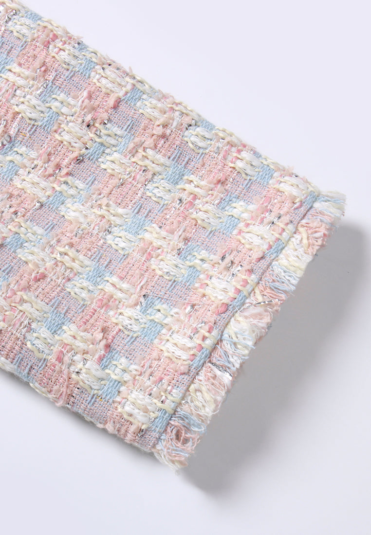 Éclat Pastel Tweed Zip Dress