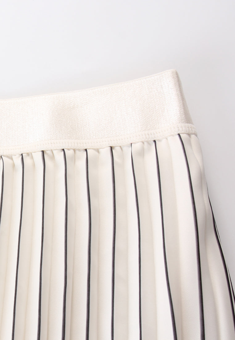Ivory Optique Plissé Skirt