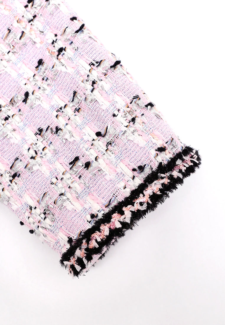 Rose Tweed Carreau Tresse Jacket