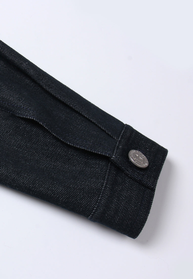 Contrasting-embellishment Denim Bomber Jacket