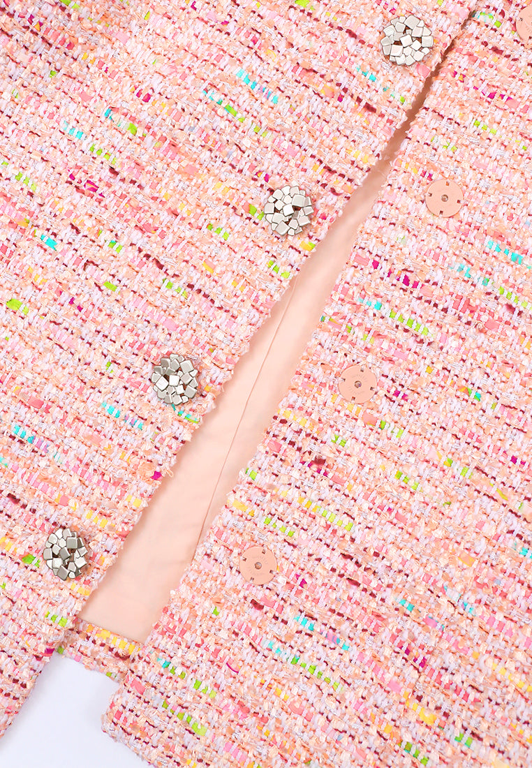 Rosé Tweed Prismatique Charme Jacket