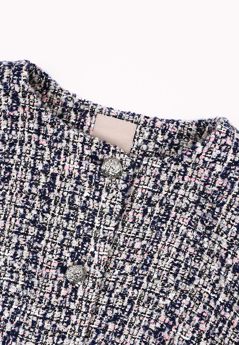 Bleu Rosé Tweed Élégance Jacket