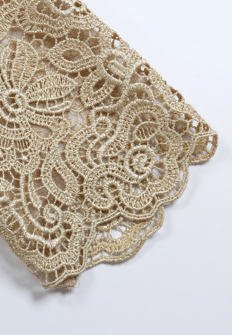 Champagne Lace Ribbon Dress