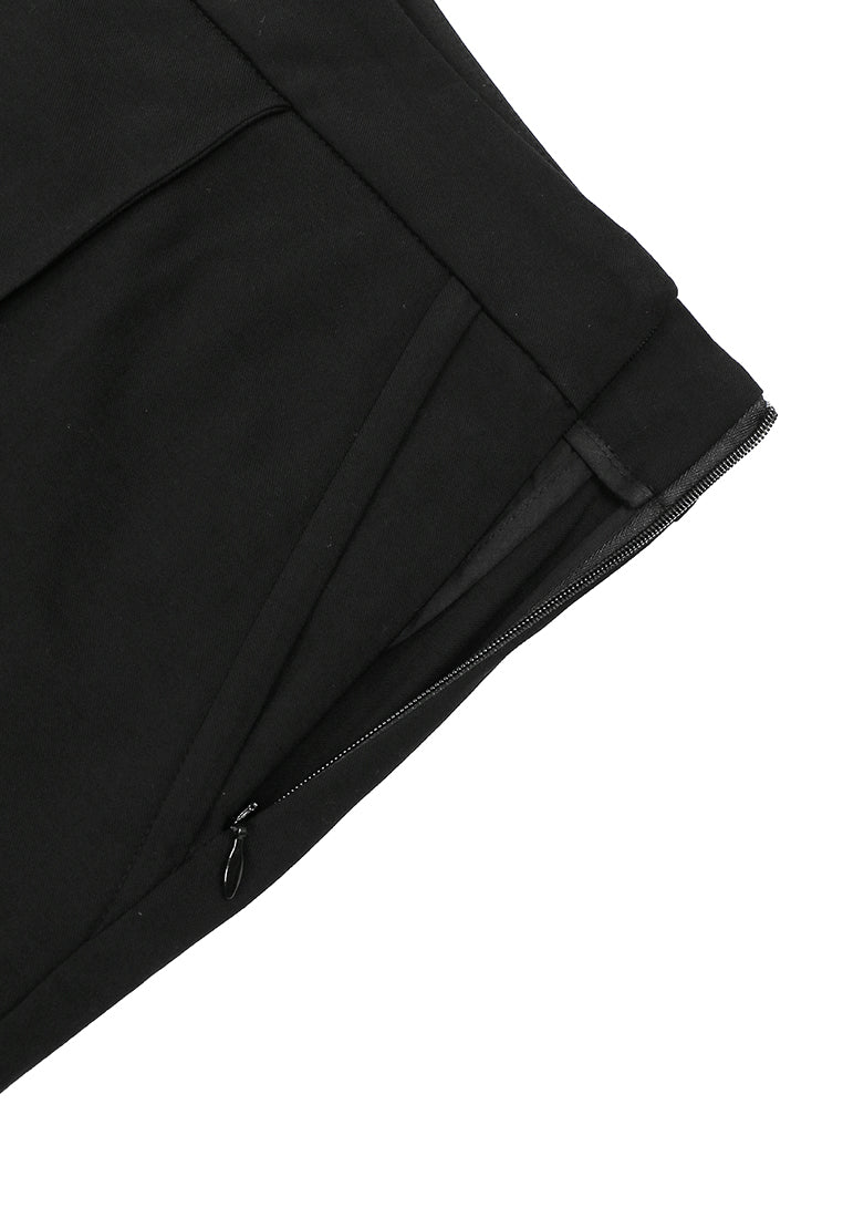 Noir Crêpe Plissé Culottes