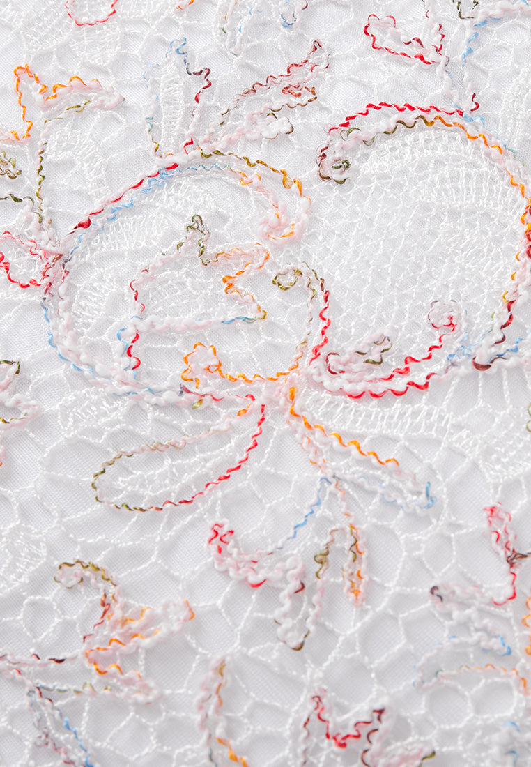 Ribbed Embellished-lace Shirt