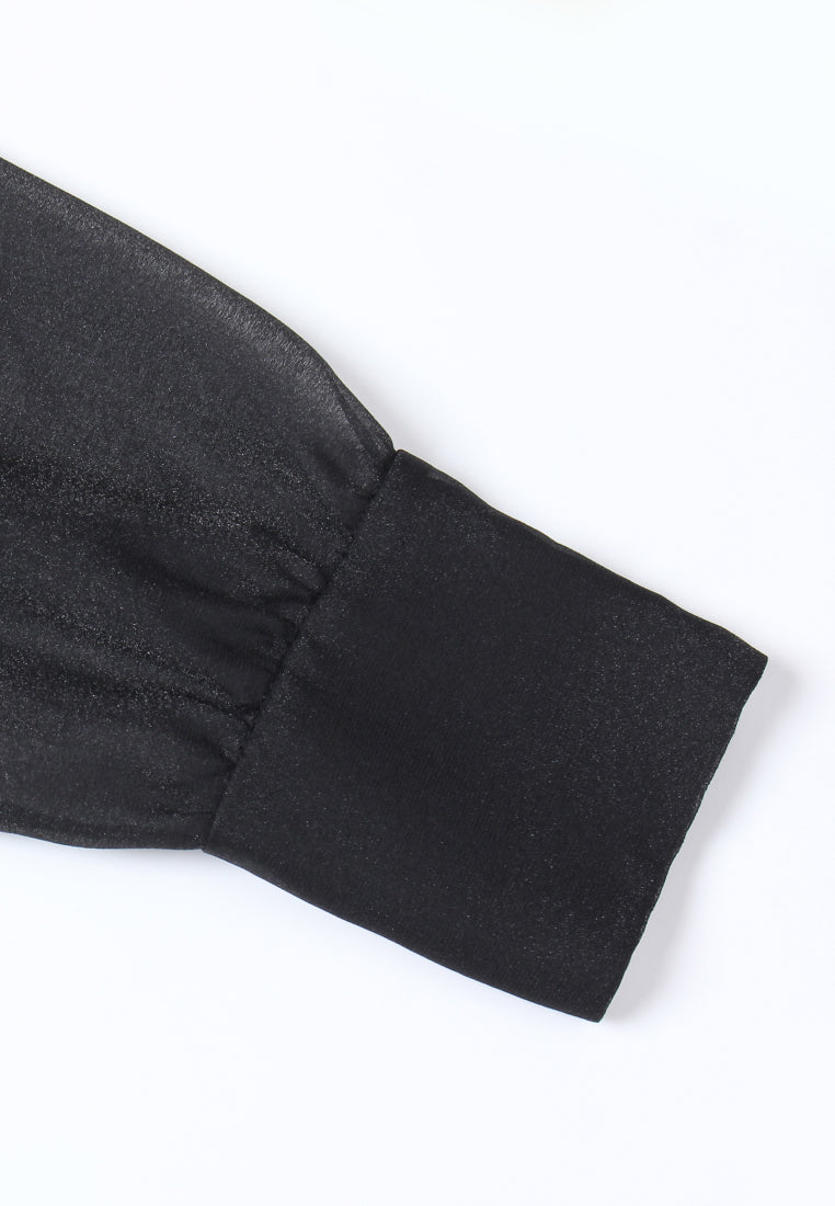 Embellished Floral Trim Sheer Blouse