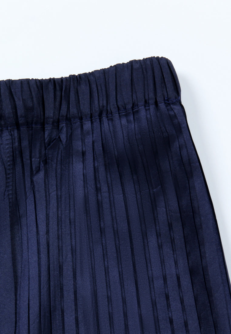 Midnight Blue Pleated Skirt