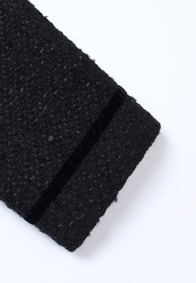 Gilded Edge Textured Zip Tweed Jacket