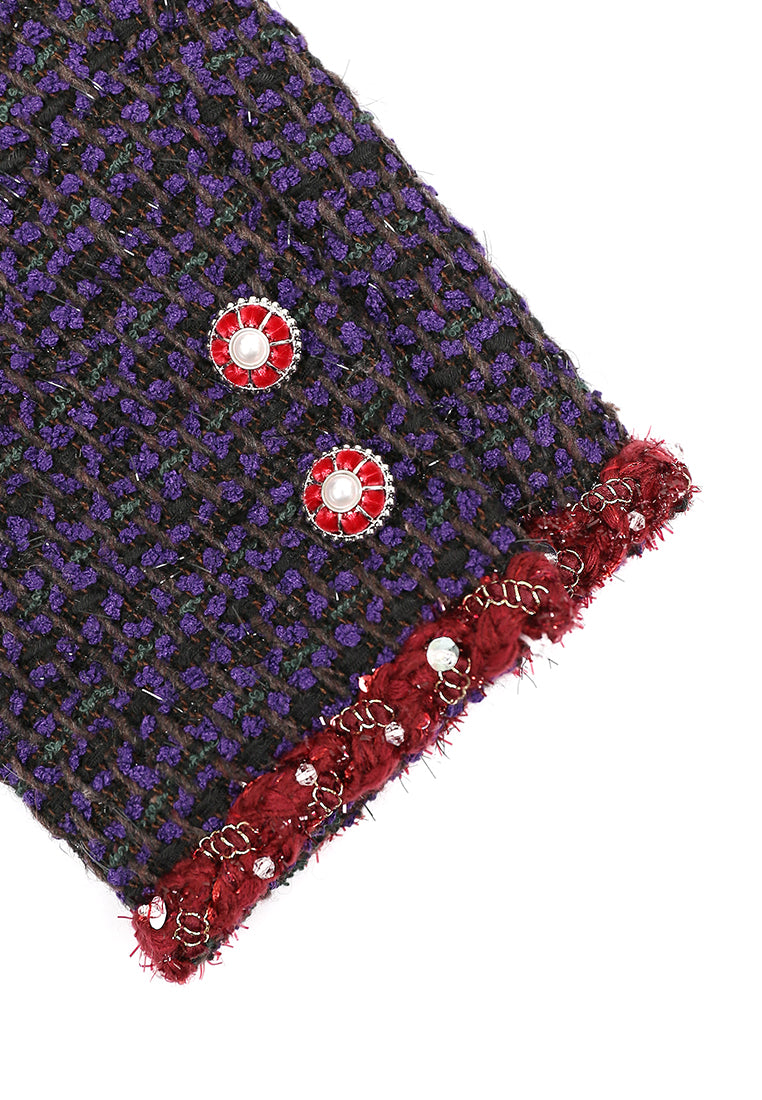Violet Tweed Tresse Rouge Jacket