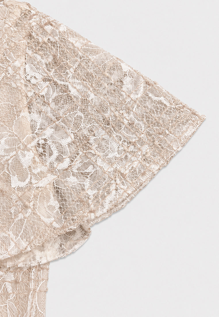 Beige Florale Harmonie Blouse