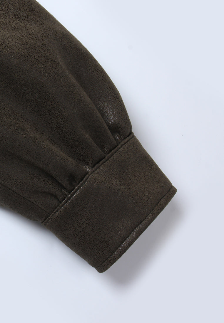 Frosted Fitted Leather Jacket