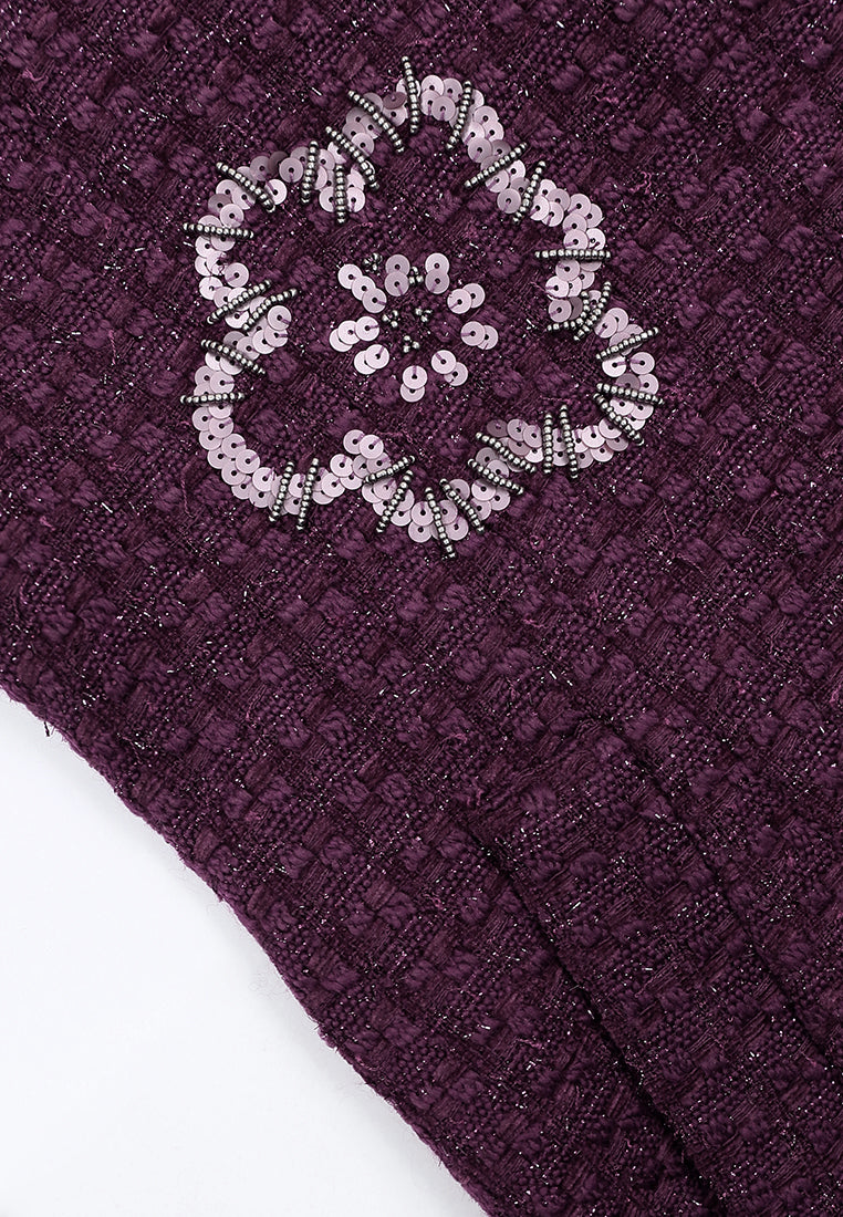 Violet Tweed Fleur Argent Coat