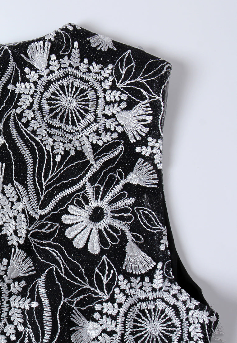 Midnight Bloom Peplum Dress