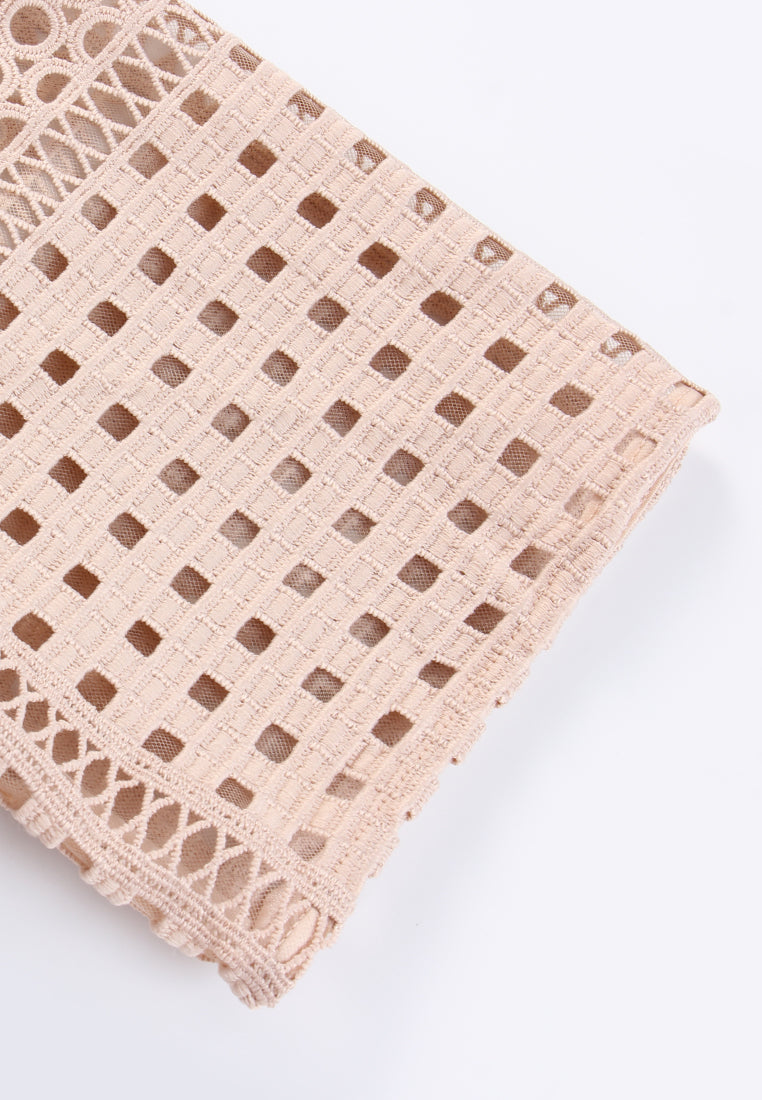 Beige Dentelle Fleuris Dress