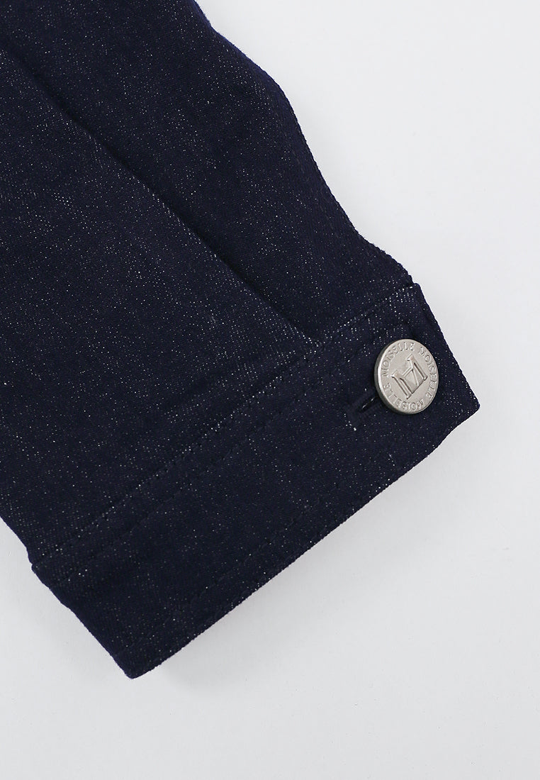 Bleu Denim Brodé Cristal Jacket