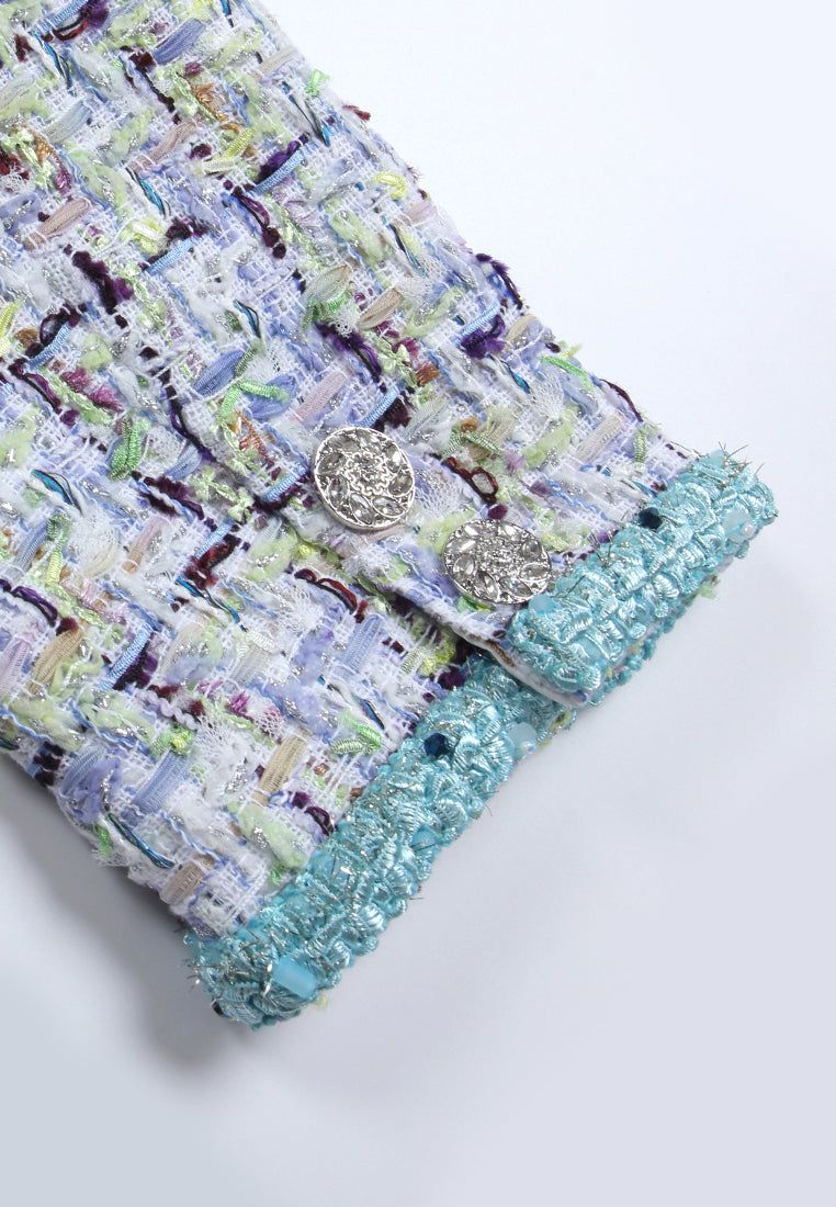 Azure Trim Tweed Jacket