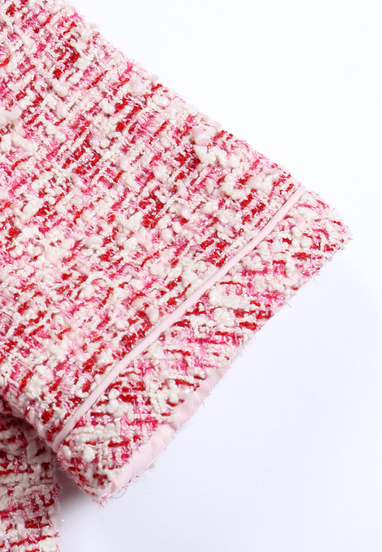 Crimson Weave Pocket Dress