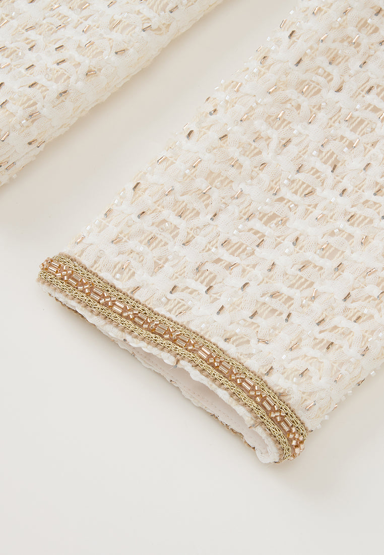 Contrasting-trim Beaded Jacket