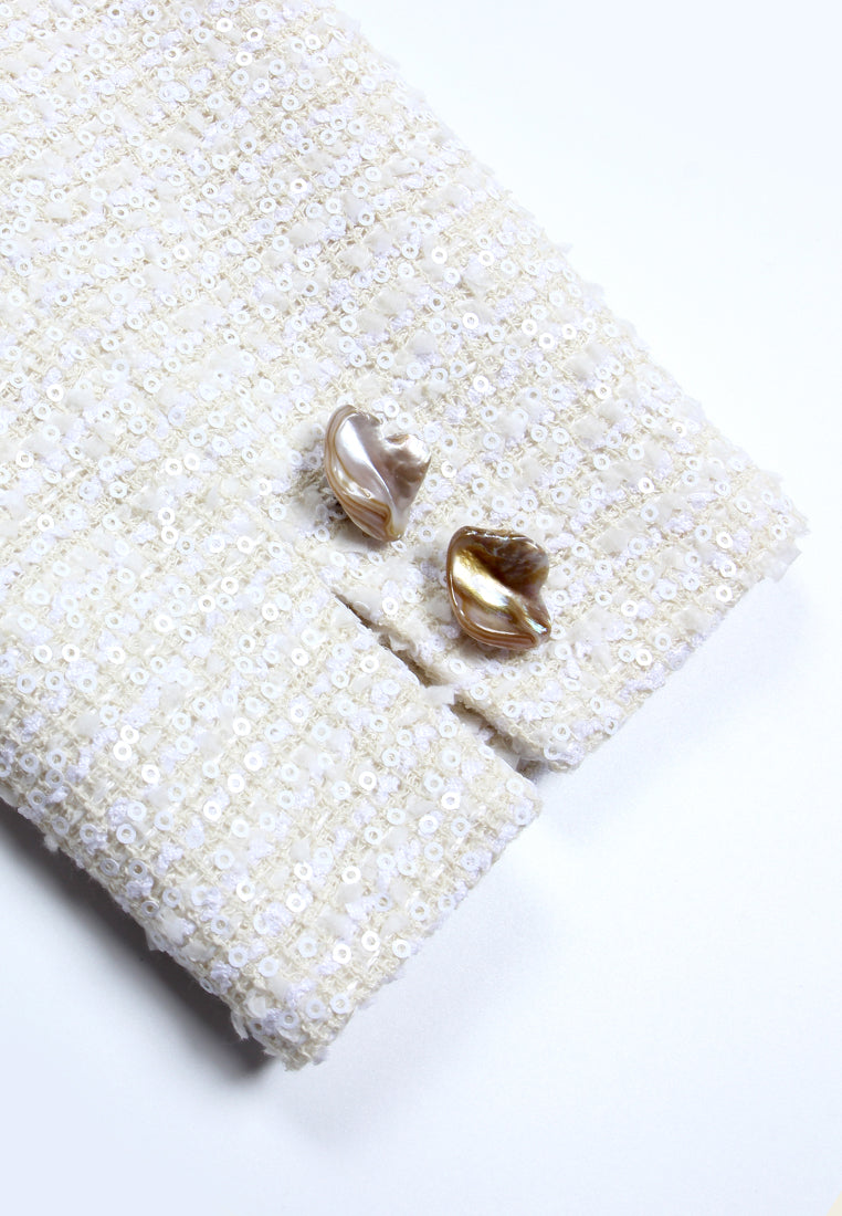 Ivory Bloom Embellished Tweed Jacket