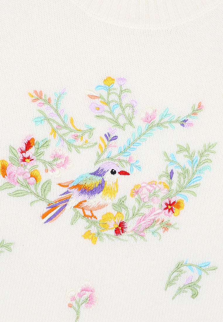 Jardin Enchanté Embroidered Cashmere Sweater