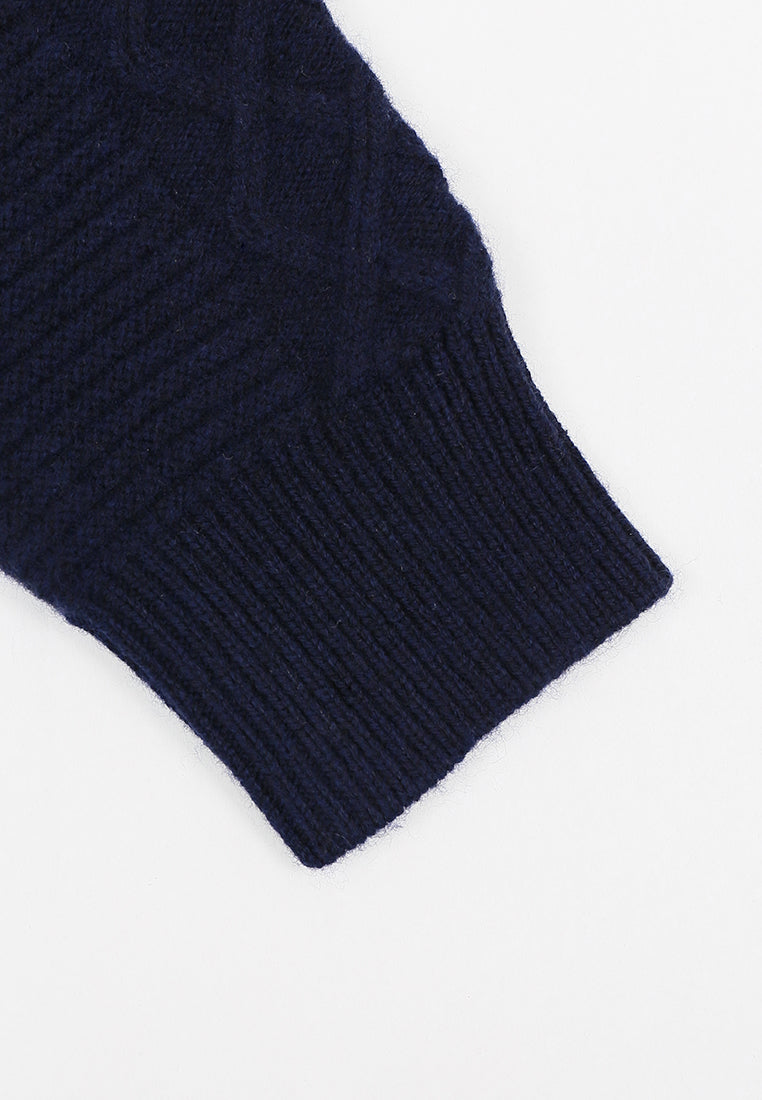 Bleu Hortensia Embroidered Cable-Knit Sweater