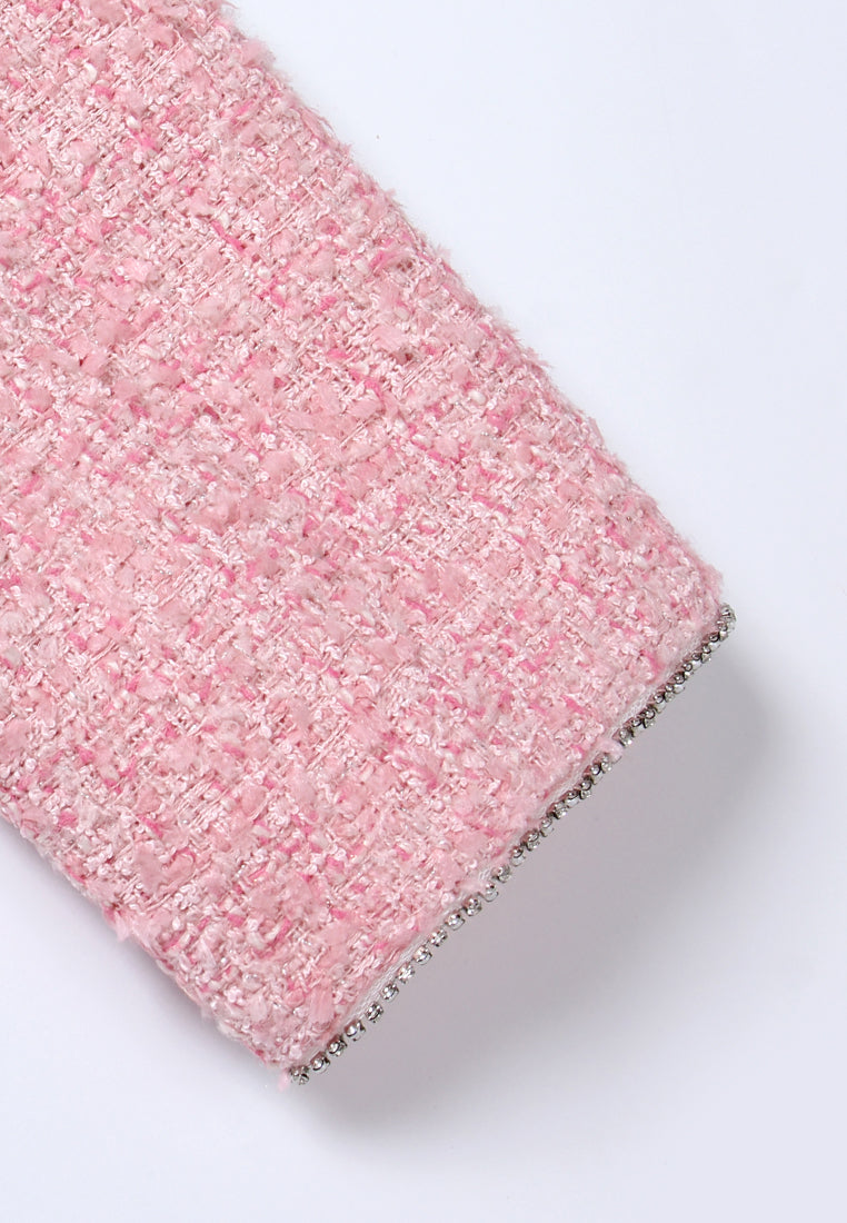 Rose Chaîne Tweed Robe