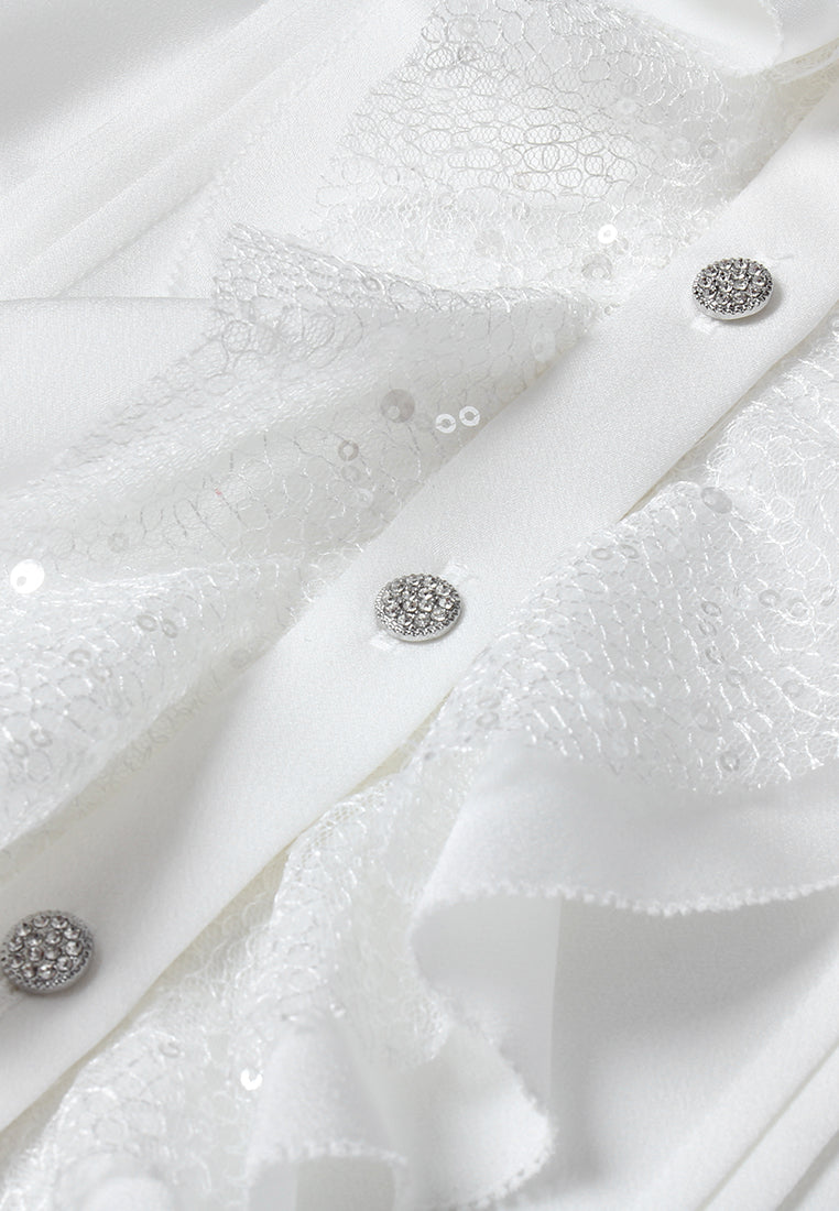 Fleur Lace Cuff Buttoned Shirt