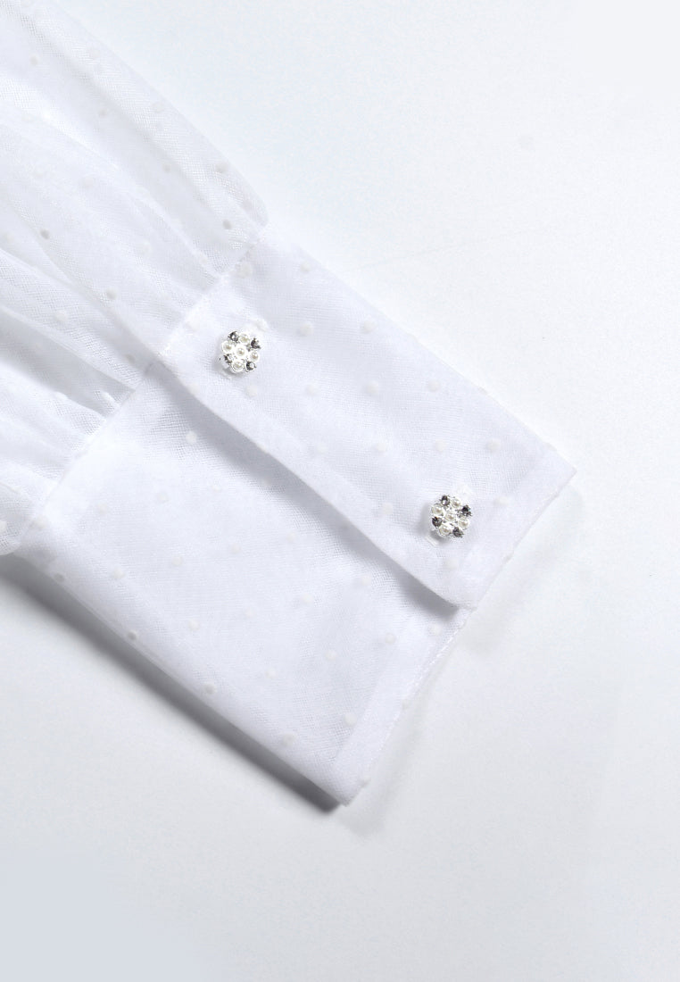 Ornate Ribbon Polka Blouse