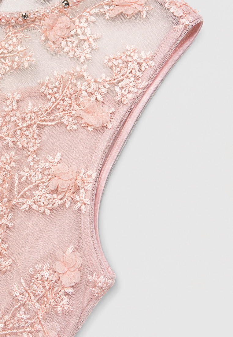 Rosé Florale Délicatesse Dress