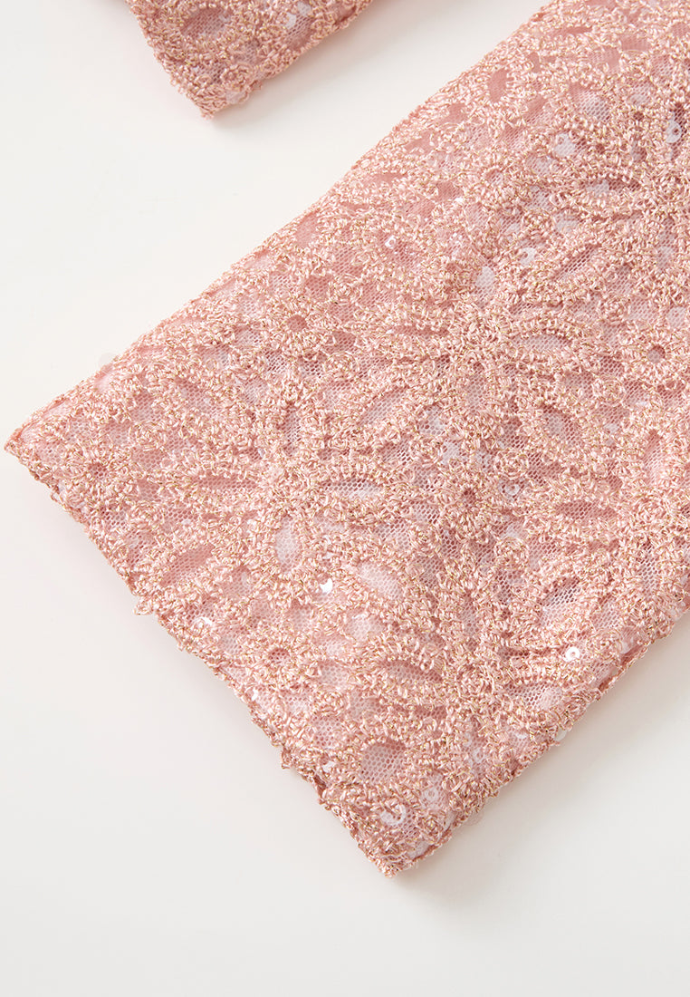 Lurex Crochet-lace Sequin-detail Jacket