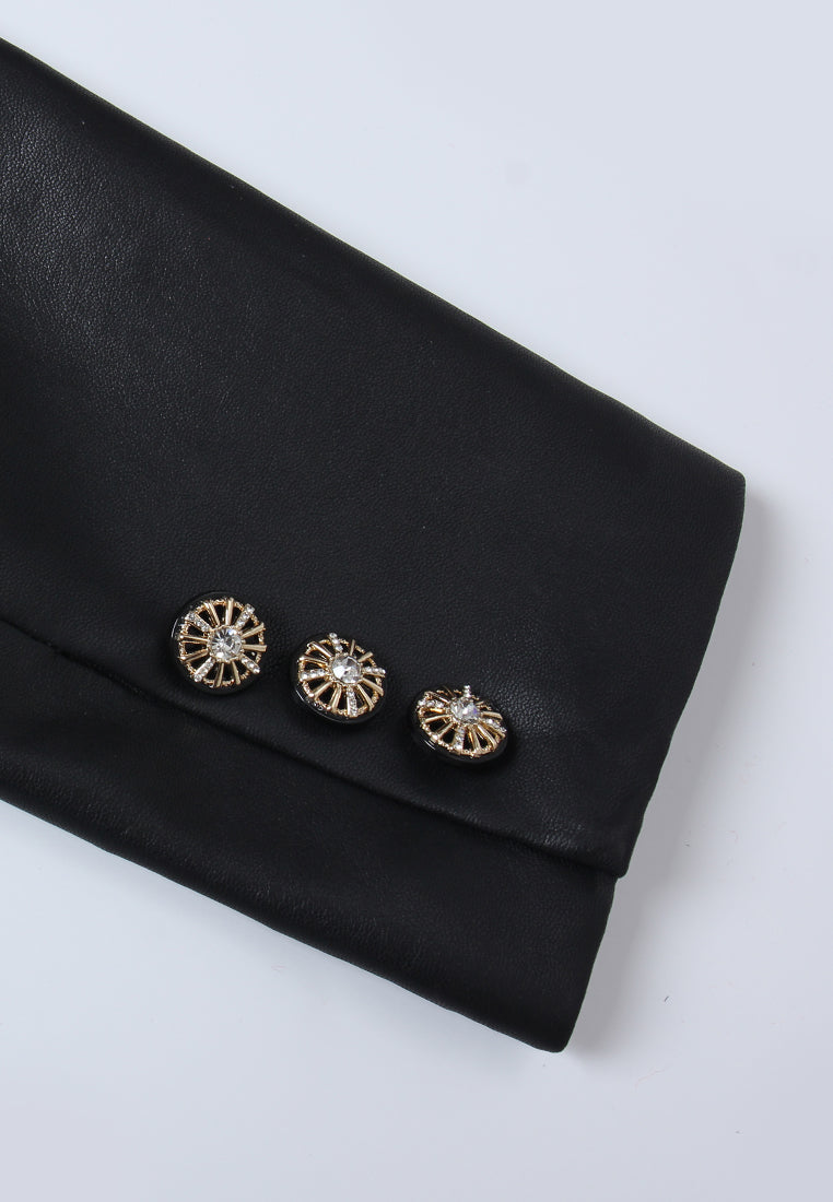 Velours Astra Buttoned Leather Jacket