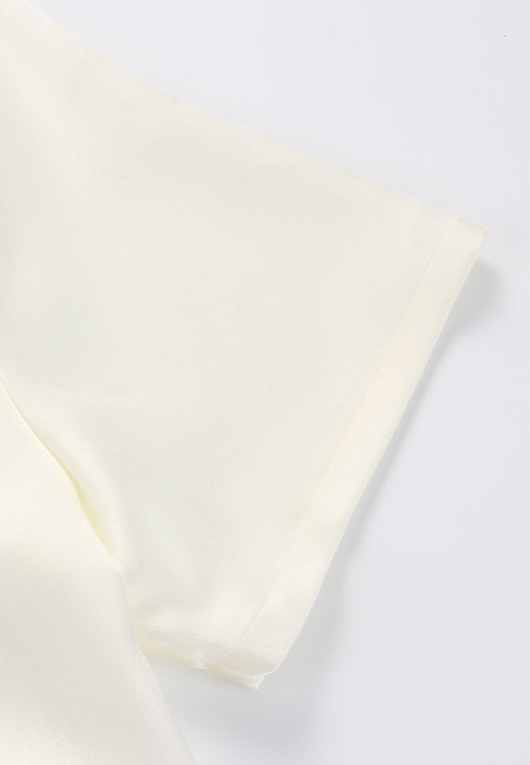 Silk Crepe Satin Embellished Blouse