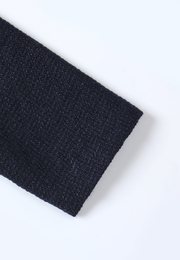 Lueur Embellished Neckline Tweed Dress