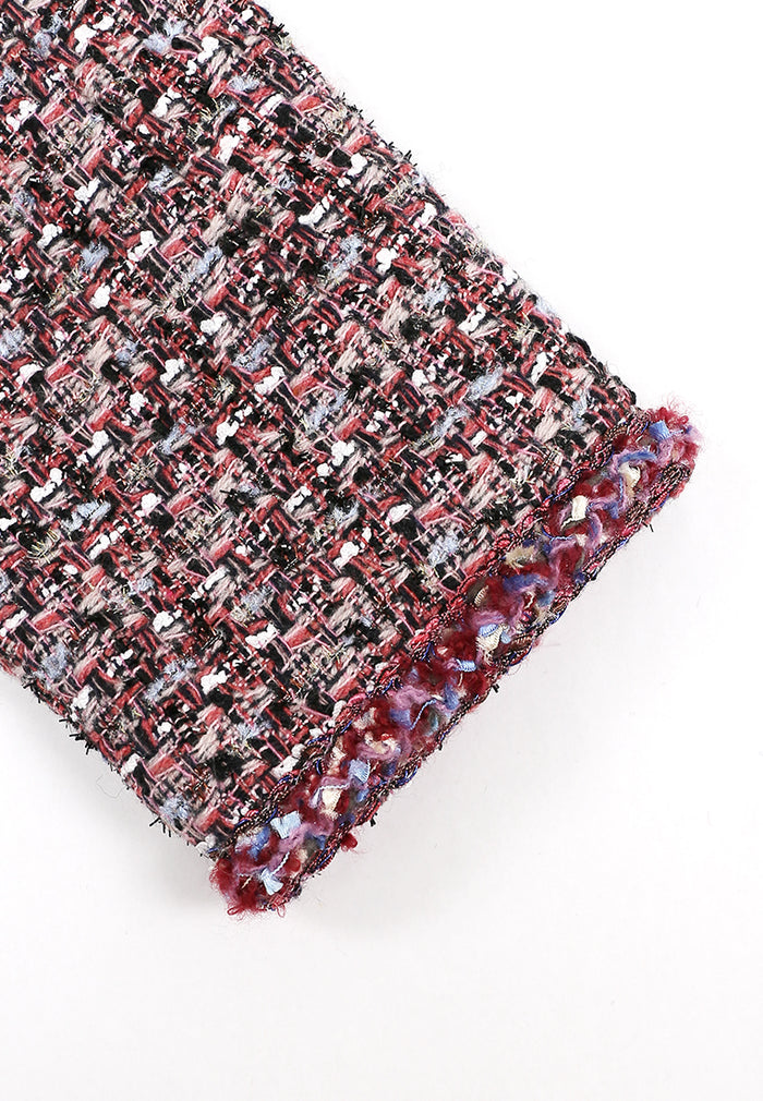 Rose Tweed Carreau Tresse Jacket