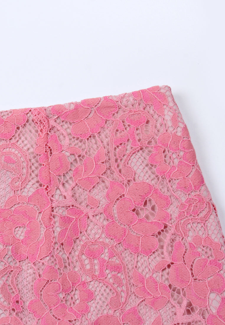 Blush Elegance Lace Skirt