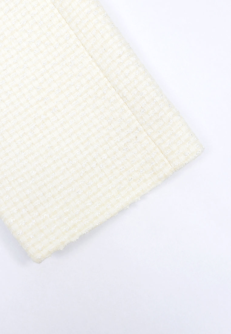 Blanc Tweed Bouton Doré Jacket