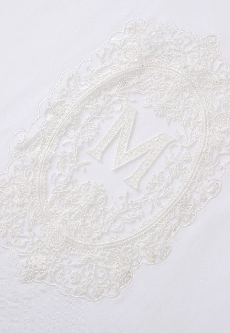 Crew-neck Lace Logo T-shirt