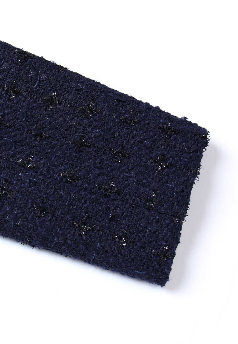 Double-Breasted Speckled Tweed Coat