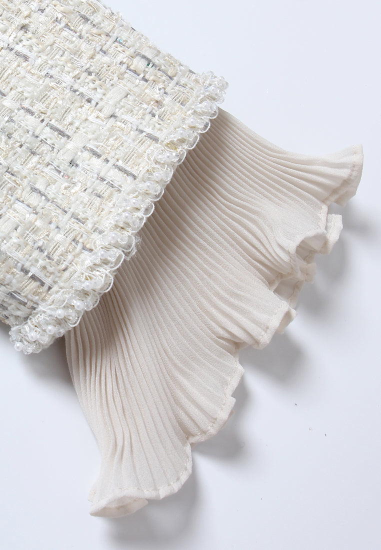 Crème Dentelle Chiffon Jacket