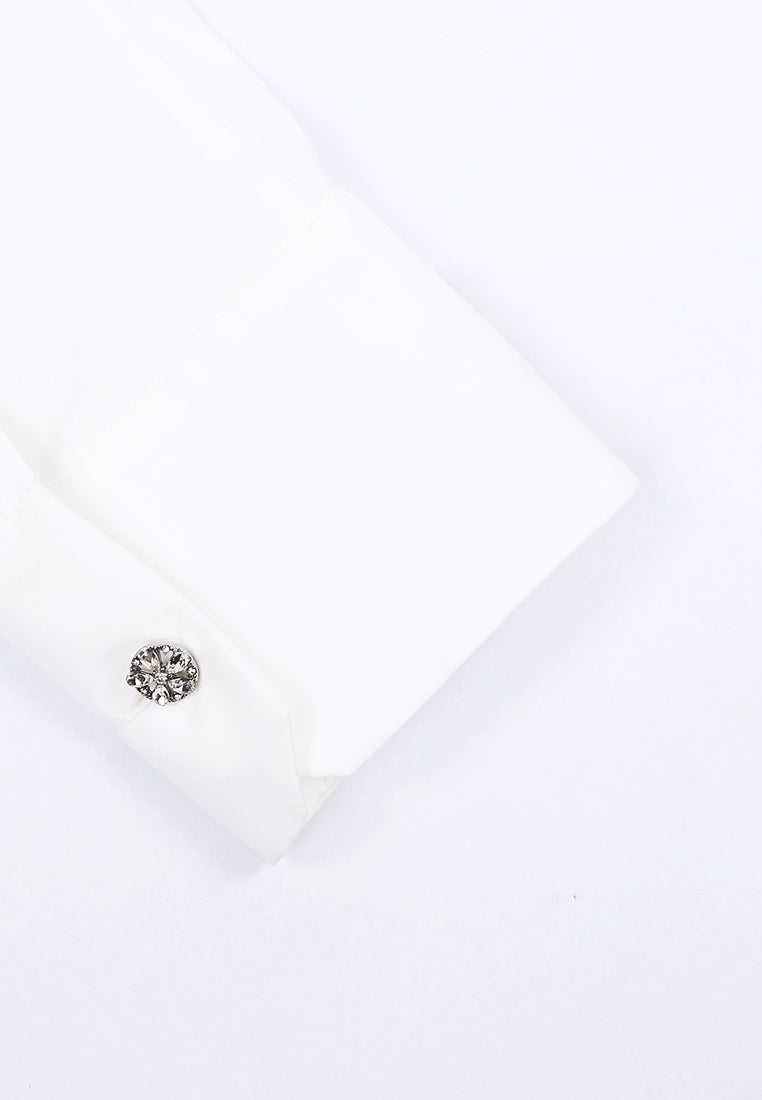 Blanc Dentelle Fleurie Blouse